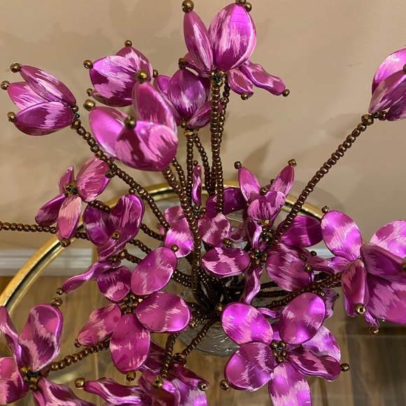 Handmade 26 Beaded purple color Artificial flower stems - Picture 4 of 5